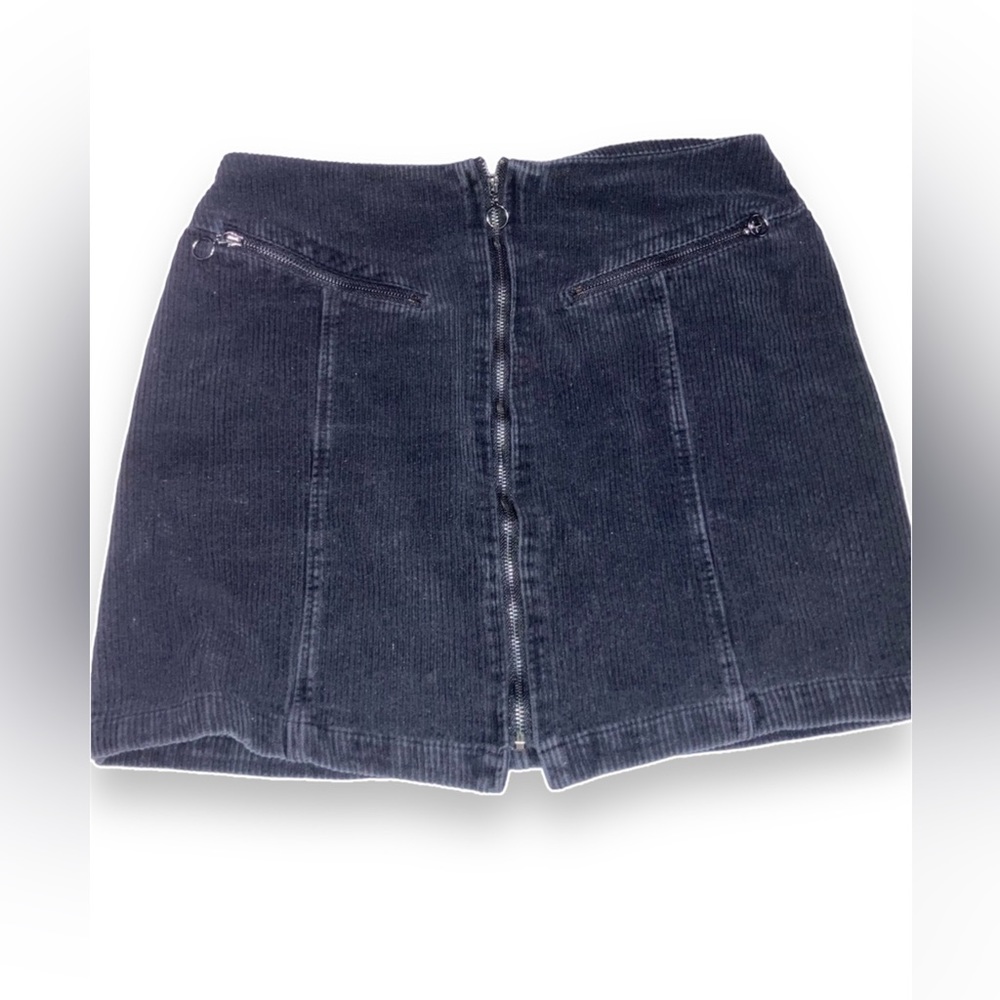 Blue Rain Corduroy mini skirt with silver zippers size S